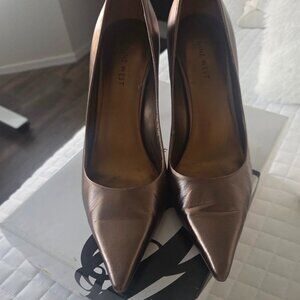 Nine West Bronze pointed toe heels